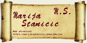 Marija Staničić vizit kartica